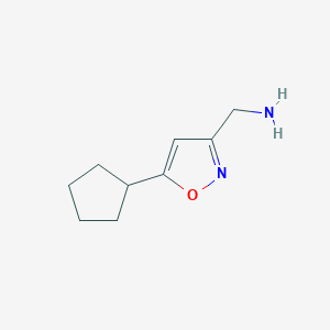 molecular formula C9H14N2O B2958255 (5-Cyclopentyl-1,2-oxazol-3-yl)methanamine CAS No. 1540202-26-3