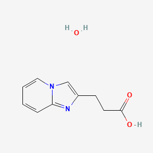 molecular formula C10H12N2O3 B2958259 3-咪唑并[1,2-a]吡啶-2-基丙酸水合物 CAS No. 1255717-44-2