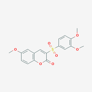 molecular formula C18H16O7S B2958261 3-[(3,4-二甲氧基苯基)磺酰基]-6-甲氧基-2H-色烯-2-酮 CAS No. 866347-88-8