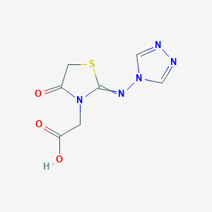 molecular formula C7H7N5O3S B2958265 2-[4-oxo-2-(4H-1,2,4-triazol-4-ylimino)-1,3-thiazolan-3-yl]acetic acid CAS No. 478077-99-5