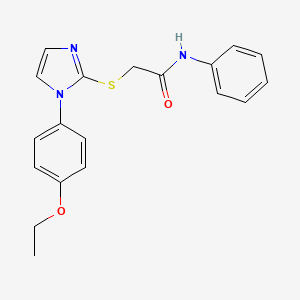 molecular formula C19H19N3O2S B2958269 2-[1-(4-ethoxyphenyl)imidazol-2-yl]sulfanyl-N-phenylacetamide CAS No. 688336-25-6