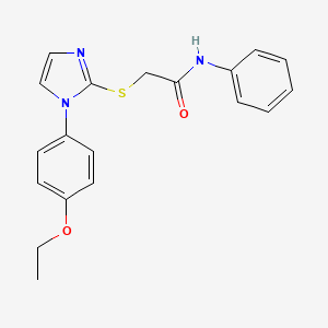 molecular formula C19H19N3O2S B2958269 2-[1-(4-乙氧基苯基)咪唑-2-基]硫代基-N-苯基乙酰胺 CAS No. 688336-25-6