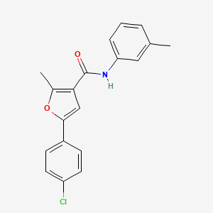 molecular formula C19H16ClNO2 B2958286 5-(4-chlorophenyl)-2-methyl-N-(3-methylphenyl)furan-3-carboxamide CAS No. 940996-69-0