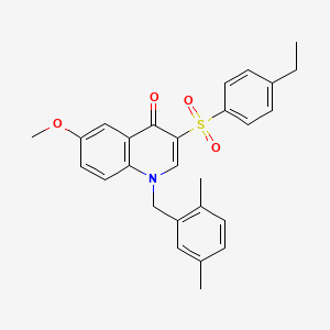 molecular formula C27H27NO4S B2958291 1-(2,5-二甲基苄基)-3-((4-乙基苯基)磺酰基)-6-甲氧基喹啉-4(1H)-酮 CAS No. 872206-60-5