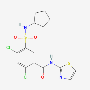 2,4-dichloro-5-(N-cyclopentylsulfamoyl)-N-(thiazol-2-yl)benzamide