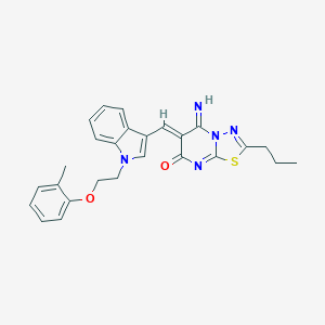 5-imino-6-({1-[2-(2-methylphenoxy)ethyl]-1H-indol-3-yl}methylene)-2-propyl-5,6-dihydro-7H-[1,3,4]thiadiazolo[3,2-a]pyrimidin-7-one