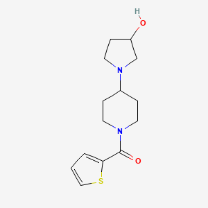 molecular formula C14H20N2O2S B2958323 (4-(3-羟基吡咯烷-1-基)哌啶-1-基)(噻吩-2-基)甲甲酮 CAS No. 2034610-85-8