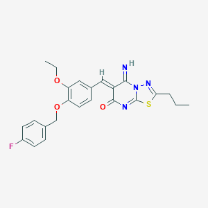 6-{3-ethoxy-4-[(4-fluorobenzyl)oxy]benzylidene}-5-imino-2-propyl-5,6-dihydro-7H-[1,3,4]thiadiazolo[3,2-a]pyrimidin-7-one