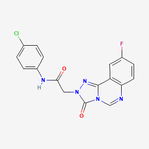 molecular formula C17H11ClFN5O2 B2958355 N-(4-chlorophenyl)-2-(9-fluoro-3-oxo-[1,2,4]triazolo[4,3-c]quinazolin-2(3H)-yl)acetamide CAS No. 1286721-24-1