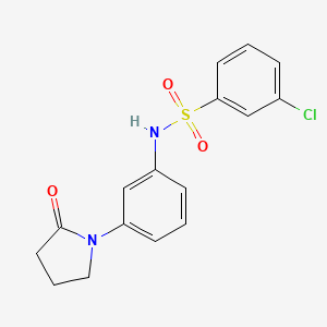 molecular formula C16H15ClN2O3S B2958357 3-chloro-N-(3-(2-oxopyrrolidin-1-yl)phenyl)benzenesulfonamide CAS No. 941872-12-4