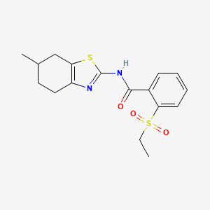 molecular formula C17H20N2O3S2 B2958358 2-(ethylsulfonyl)-N-(6-methyl-4,5,6,7-tetrahydrobenzo[d]thiazol-2-yl)benzamide CAS No. 898422-84-9