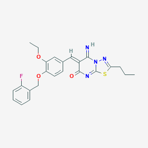 (6Z)-6-{3-ethoxy-4-[(2-fluorobenzyl)oxy]benzylidene}-5-imino-2-propyl-5,6-dihydro-7H-[1,3,4]thiadiazolo[3,2-a]pyrimidin-7-one