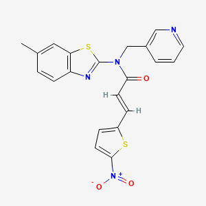 (E)-N-(6-methylbenzo[d]thiazol-2-yl)-3-(5-nitrothiophen-2-yl)-N-(pyridin-3-ylmethyl)acrylamide