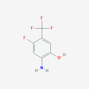 molecular formula C7H5F4NO B2958374 2-氨基-4-氟-5-(三氟甲基)苯酚 CAS No. 1803770-86-6