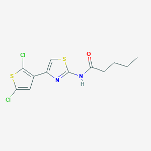 N-(4-(2,5-dichlorothiophen-3-yl)thiazol-2-yl)pentanamide