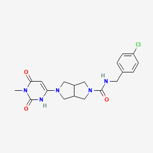 B2958393 N-[(4-Chlorophenyl)methyl]-2-(3-methyl-2,4-dioxo-1H-pyrimidin-6-yl)-1,3,3a,4,6,6a-hexahydropyrrolo[3,4-c]pyrrole-5-carboxamide CAS No. 2415491-54-0