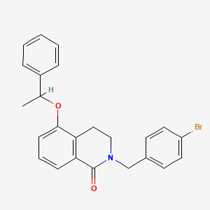 B2958397 2-[(4-Bromophenyl)methyl]-5-(1-phenylethoxy)-3,4-dihydroisoquinolin-1-one CAS No. 850904-14-2