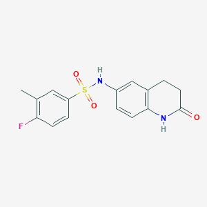 molecular formula C16H15FN2O3S B2958399 4-氟-3-甲基-N-(2-氧代-1,2,3,4-四氢喹啉-6-基)苯磺酰胺 CAS No. 922133-94-6