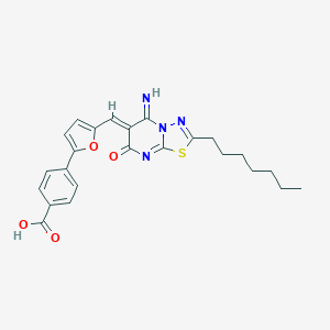 4-{5-[(2-heptyl-5-imino-7-oxo-5H-[1,3,4]thiadiazolo[3,2-a]pyrimidin-6(7H)-ylidene)methyl]-2-furyl}benzoic acid