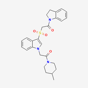 1-(indolin-1-yl)-2-((1-(2-(4-methylpiperidin-1-yl)-2-oxoethyl)-1H-indol-3-yl)sulfonyl)ethanone