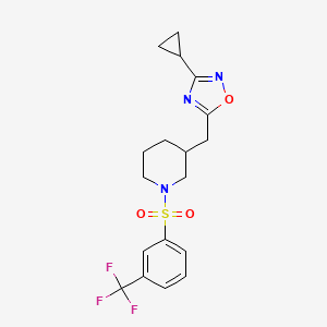 3-Cyclopropyl-5-((1-((3-(trifluoromethyl)phenyl)sulfonyl)piperidin-3-yl)methyl)-1,2,4-oxadiazole