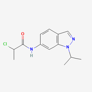 molecular formula C13H16ClN3O B2958434 2-Chloro-N-(1-propan-2-ylindazol-6-yl)propanamide CAS No. 2411287-84-6