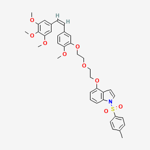 molecular formula C37H39NO9S B2958454 4-[2-(2-{2-methoxy-5-[(Z)-2-(3,4,5-trimethoxyphenyl)ethenyl]phenoxy}ethoxy)ethoxy]-1-(4-methylbenzenesulfonyl)-1H-indole CAS No. 478077-90-6