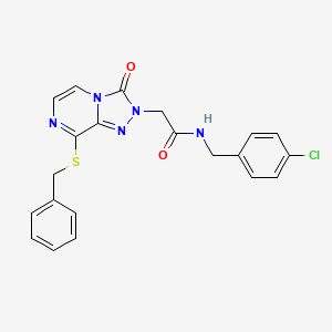molecular formula C21H18ClN5O2S B2958463 2-(8-(benzylthio)-3-oxo-[1,2,4]triazolo[4,3-a]pyrazin-2(3H)-yl)-N-(4-chlorobenzyl)acetamide CAS No. 1251694-20-8