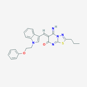 5-imino-6-{[1-(2-phenoxyethyl)-1H-indol-3-yl]methylene}-2-propyl-5,6-dihydro-7H-[1,3,4]thiadiazolo[3,2-a]pyrimidin-7-one
