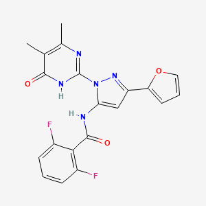 N-(1-(4,5-dimethyl-6-oxo-1,6-dihydropyrimidin-2-yl)-3-(furan-2-yl)-1H-pyrazol-5-yl)-2,6-difluorobenzamide