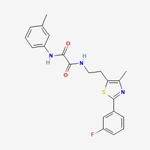 molecular formula C21H20FN3O2S B2958473 N-{2-[2-(3-氟苯基)-4-甲基-1,3-噻唑-5-基]乙基}-N'-(3-甲基苯基)乙二酰胺 CAS No. 895803-71-1