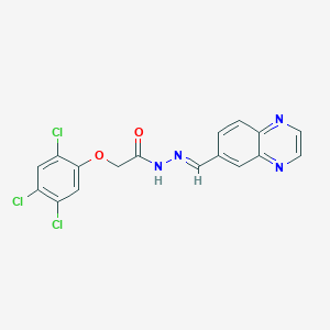 molecular formula C17H11Cl3N4O2 B2958479 (E)-N'-(喹喔啉-6-基亚甲基)-2-(2,4,5-三氯苯氧基)乙酰肼 CAS No. 1018070-33-1