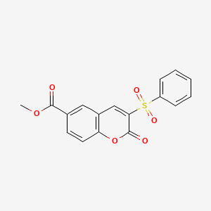 molecular formula C17H12O6S B2958483 2-氧代-3-(苯磺酰基)-2H-色烯-6-羧酸甲酯 CAS No. 895645-53-1