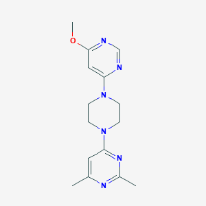 molecular formula C15H20N6O B2958488 4-[4-(6-Methoxypyrimidin-4-yl)piperazin-1-yl]-2,6-dimethylpyrimidine CAS No. 2415598-96-6