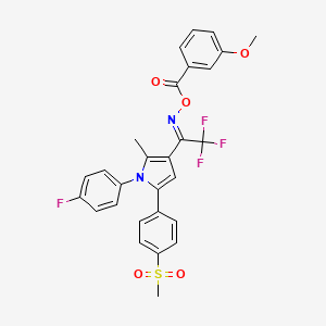 (Z)-{2,2,2-trifluoro-1-[1-(4-fluorophenyl)-5-(4-methanesulfonylphenyl)-2-methyl-1H-pyrrol-3-yl]ethylidene}amino 3-methoxybenzoate