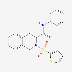 molecular formula C21H20N2O3S2 B2958493 N-(2-methylphenyl)-2-thiophen-2-ylsulfonyl-3,4-dihydro-1H-isoquinoline-3-carboxamide CAS No. 1008039-04-0