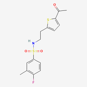 N-(2-(5-acetylthiophen-2-yl)ethyl)-4-fluoro-3-methylbenzenesulfonamide