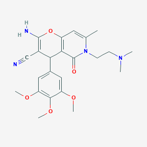 2-amino-6-(2-(dimethylamino)ethyl)-7-methyl-5-oxo-4-(3,4,5-trimethoxyphenyl)-5,6-dihydro-4H-pyrano[3,2-c]pyridine-3-carbonitrile