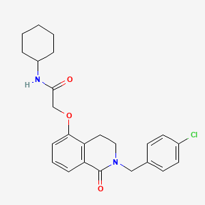 2-((2-(4-chlorobenzyl)-1-oxo-1,2,3,4-tetrahydroisoquinolin-5-yl)oxy)-N-cyclohexylacetamide