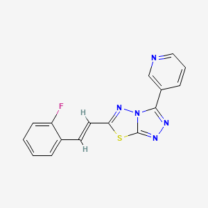 (E)-6-(2-fluorostyryl)-3-(pyridin-3-yl)-[1,2,4]triazolo[3,4-b][1,3,4]thiadiazole