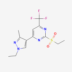 4-(1-ethyl-3-methyl-1H-pyrazol-4-yl)-2-(ethylsulfonyl)-6-(trifluoromethyl)pyrimidine