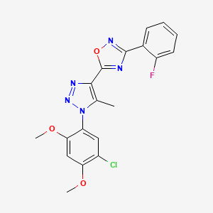 5-(1-(5-chloro-2,4-dimethoxyphenyl)-5-methyl-1H-1,2,3-triazol-4-yl)-3-(2-fluorophenyl)-1,2,4-oxadiazole