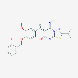 6-{4-[(2-fluorobenzyl)oxy]-3-methoxybenzylidene}-5-imino-2-isopropyl-5,6-dihydro-7H-[1,3,4]thiadiazolo[3,2-a]pyrimidin-7-one