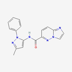 molecular formula C17H14N6O B2958532 N-(3-methyl-1-phenyl-1H-pyrazol-5-yl)imidazo[1,2-b]pyridazine-6-carboxamide CAS No. 2415453-50-6