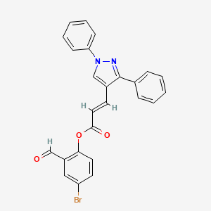 (4-bromo-2-formylphenyl) (E)-3-(1,3-diphenylpyrazol-4-yl)prop-2-enoate