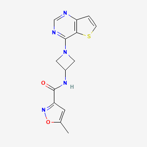 molecular formula C14H13N5O2S B2958540 5-Methyl-N-(1-thieno[3,2-d]pyrimidin-4-ylazetidin-3-yl)-1,2-oxazole-3-carboxamide CAS No. 2380173-32-8