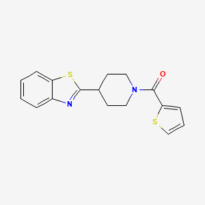 molecular formula C17H16N2OS2 B2958546 2-[1-(Thiophene-2-carbonyl)piperidin-4-yl]-1,3-benzothiazole CAS No. 478077-38-2