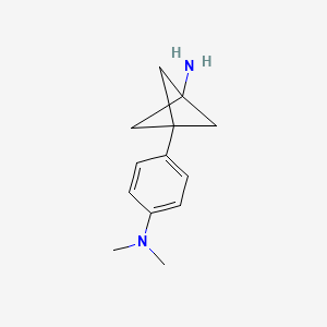 molecular formula C13H18N2 B2958547 3-[4-(Dimethylamino)phenyl]bicyclo[1.1.1]pentan-1-amine CAS No. 2287343-69-3