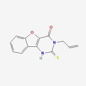 molecular formula C13H10N2O2S B2958549 3-prop-2-enyl-2-sulfanylidene-1H-[1]benzofuro[3,2-d]pyrimidin-4-one CAS No. 867330-00-5