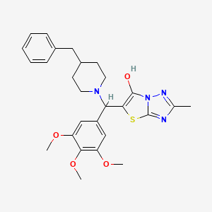 molecular formula C27H32N4O4S B2958552 5-((4-Benzylpiperidin-1-yl)(3,4,5-trimethoxyphenyl)methyl)-2-methylthiazolo[3,2-b][1,2,4]triazol-6-ol CAS No. 851969-78-3